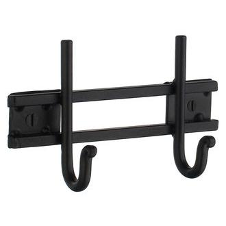 Smedbo B1022 Double Hook Wrought Iron Coat Rail from the Profile Rustic Collection